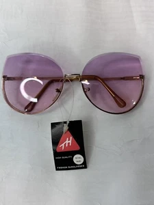 Vtg 1980's Oversize Sunglasses Taiwan ROC Pink Tin Avant Garde Hollywood NWT - Picture 1 of 7