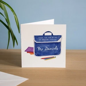 Personalised 1st Job Teacher Card For Him Handmade Gift New Male Teacher Card - Picture 1 of 3
