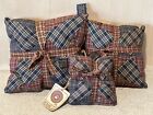 Boyds Accessory #6820 POTTERS PATCHWORK THROW PILLOWS, SET of 3, 8x8 & 7x7 & 5x5
