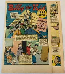 1945 vierseitige Cartoon Geschichte ~ Boxer Billy Arnold - Bild 1 von 1