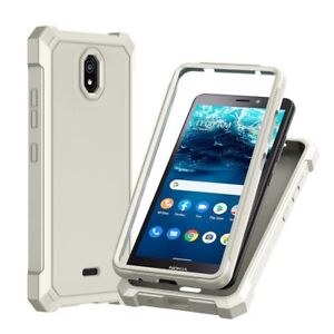 For Nokia C100 Case, Full Body Slim Shockproof Cover+Tempered Glass Protector
