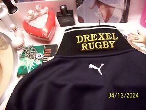men's sz M 45"chest true-sz L nice Drexel Dragons rugby heavy shirt by Puma