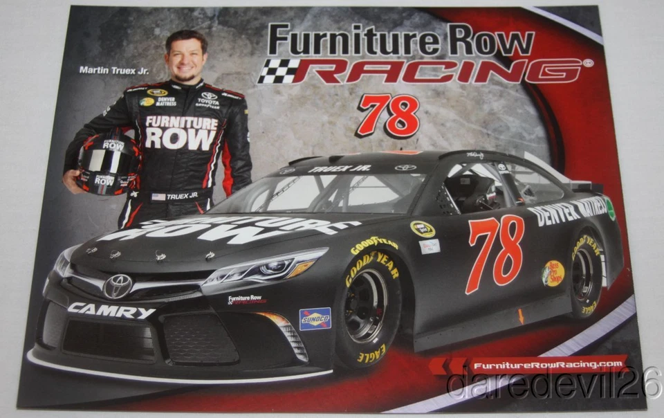 Tarjeta postal Martin Truex, Jr. 2016 fila de muebles Toyota Camry NASCAR Sprint Cup Foto 1 de 1