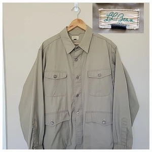 Vintage LL Bean Safari Jagd Feld Hemd Shacket Gr. 48 Taschen LESEN 50er 60er Schrift - Bild 1 von 24