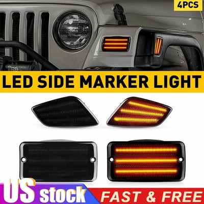 Luces LED de señalización de parachoques con marcador lateral para guardabarros para Jeep Wrangler TJ 1997-2006 Foto 1 de 4