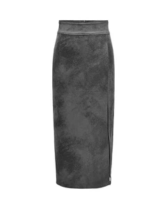 Only Faux Suede Midi Pencil Skirt Women Grey - Picture 1 of 4