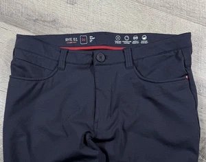 Rye 51 Voyager Pants Navy Blue Flat Tech Blend Golf Chino Mens Size 32x30 - Picture 1 of 7