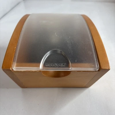 Vintage Rolodex Designer File Wooden Business Contact Organizer System - Image 1 of 4