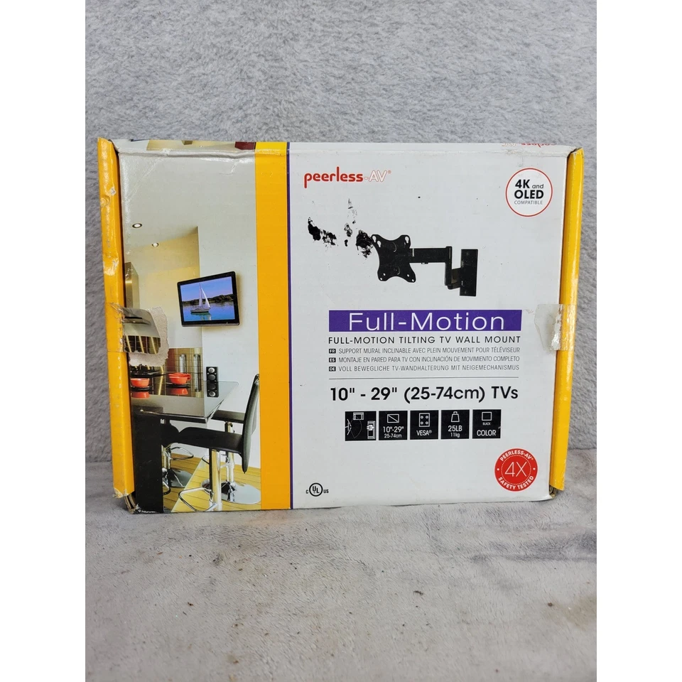 Peerless AV Full Motion Tilting TV Wall Mount 10 to 29 Inch TVs 4K OLED - Image 1 of 4