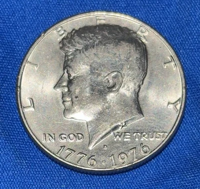 1976-D Bicentennial Kennedy Half Dollar Strike-Through Grease Error Coin - Image 1 of 4