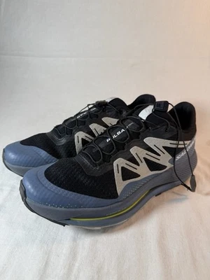 SALOMON PULSAR TRAIL WALKING HIKING RUNNING SNEAKERS BLACK BLUE GRAY MENS 10 1B - Image 1 of 4