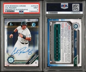 2019 Bowman Chrome Prospects Auto Cal Raleigh #CPA-CR PSA 9 - Picture 1 of 3