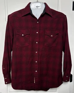 Pendleton Heritage 100% Wool Plaid Flannel Pearl Snap Shirt- Men's Medium - Picture 1 of 4