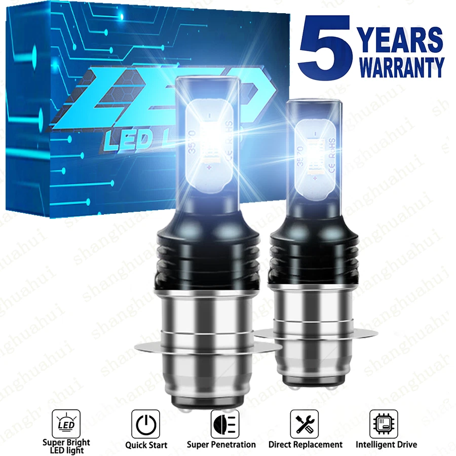 For Kawasaki Prairie 300 400 1999-2002 LED Headlight Kit H6 10000K White Bulbs — 第 1/4 张图片