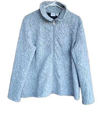 Легкая стеганая куртка Chicos Weekends L с цветочным рисунком для работы в офисе переходный период - Изображение 1 из 4