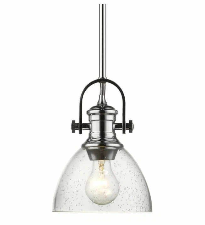 Colgante Golden Lighting 3118-M1L CH-SD Cromo 1 Luz 6-7/8"W con Vidrio Semillado Foto 1 de 4