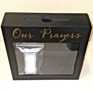 OUR PRAYERS Wooden Black Prayer Box 8 x 7.75x2 Glass Front 36 Prayer Cards 3x1.5 - Picture 1 of 9