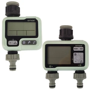 AMOS Digital Water Timer Programmable Hose Sprinkler Irrigation with 1-2 Outlets - Picture 1 of 13