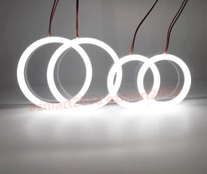 LED halo ring for car motorbike Headlight fog light angel eye Demon DRL white - Picture 1 of 21