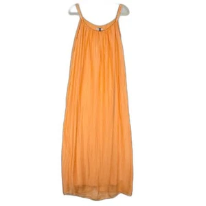 Rosemarine Seidenmischung Maxi Sommerkleid Größe Large NEU orange gefüttert Urlaubsort - Bild 1 von 9