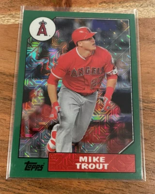 Mike Trout 2017 Topps ‘87 Promo Silver Pack Green Chrome Refractor /150 NRMT+ - Image 1 of 2