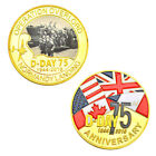 ★★ BIG GOLD PLATED MEDAL: 75 YEARS D-DAY NORMANDY LANDING WW2 ★★ C