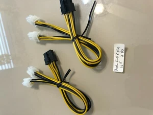 Lot 2 Pcs Asus DUAL 6 PIN TO 8 pin PCI-Express VGA Power Cable ,Original 10" - Picture 1 of 7