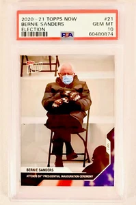 BERNIE SANDERS PSA 10 GEM Topps Now Inauguration Ceremony Election 2020-21 ๐บ๐ธ - Picture 1 of 2
