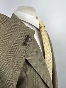 Giacca blazer cappotto sportivo Armani Mani uomo oro Glen check lana taglia 44 L vintage - Foto 1 di 11