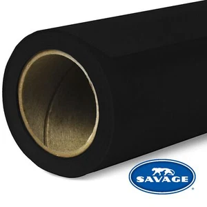 Savage 20-12 107-Inch x 12-Yards Widetone Seamless Background Paper, Black - Picture 1 of 3