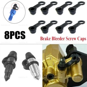 8Pcs Brake Caliper Bleed Nipple Screw Dust Cap Cover 8mm Rubber Car & Motorcycle - Picture 1 of 12