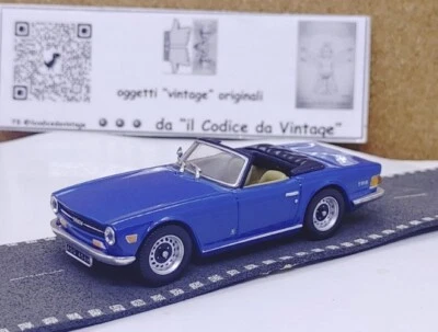 DE AGOSTINI Edicola scala 1:43 Triumph TR 6 del 1969 aperta blue die-cast - Immagine 1 di 4
