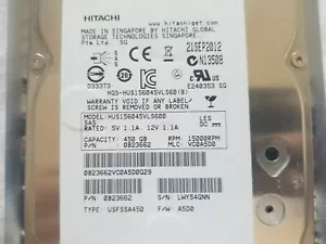 Hitachi Ultrastar B23662 450GB 15KRPM SAS 6Gbps 3.5" HDD HUS156045VLS60 - Picture 1 of 1