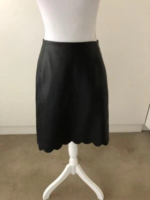 Falda Kate Spade de cuero negra EE. UU. 4 Foto 1 de 4