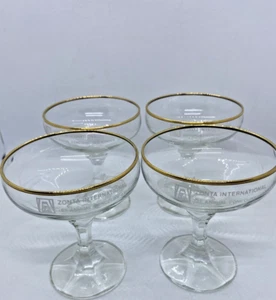 Zonta International 1st Annual Concours d'Elegance 1984 Champagne Glass Gilt x 4 - Picture 1 of 17