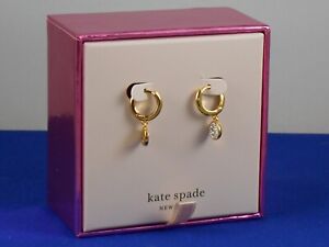 Kate Spade Gold BRILLIANT STATEMENT Clear Pave' Disc Drop Earrings $48