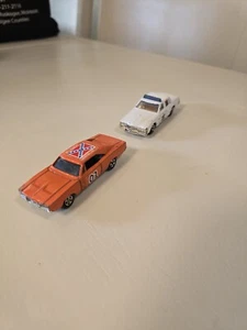 Vintage Dukes of Hazzard General Lee Sheriff Rosco 1/64 Scale -2 Cars #1 - Picture 1 of 11