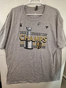 NHL Vegas Golden Knights Stanley Cup Final 2023 Champs Gray T-Shirt 3XL NEW - Picture 1 of 2