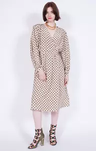 Vestido Pierre Cardin Vintage 100% Seda Midi Talla Pequeña - Imagen 1 de 8
