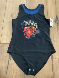 Disney Descandants crown and heart leotard in black size 10/12 - Picture 1 of 4