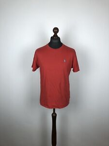 Polo Ralph Lauren Basic Red T-Shirt Blue Logo Tee size M