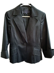 Blazer classico blu navy Anne Klein taglia 6 con tasche e polsini - nuovo senza etichette - Foto 1 di 4