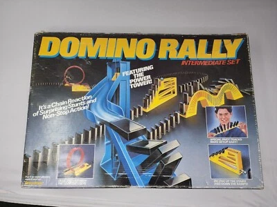 VINTAGE 1989 Pressman Domino Rally Intermediate Action Set Game Toy  - Image 1 of 4