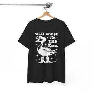 Funny Goose Unisex Tee, Silly Animal T-Shirt, Gag Gift Shirt, Quirky Bird Top, - Picture 1 of 8