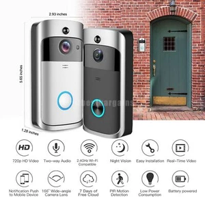 Wireless WiFi Video Doorbell Smart Phone Door Ring Intercom Security Camera Bell - Picture 1 of 12