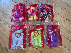 Beanie Babie Bears 2004 25th Anniversary McDonald's Happy Meal Lot of 6 - Picture 1 of 4