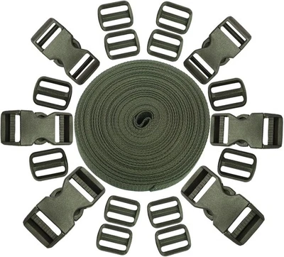 Juego de hebillas y correas HARSKIYER de 1 pulgada, correas de nailon de 11 yardas, 6 piezas rápidas...  Foto 1 de 4