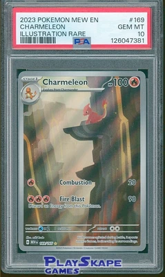 Pokemon Card PSA 10 Charmeleon 169/165 IR 151 MEW Ilustration Rare Holo FA 2023 - Image 1 of 2