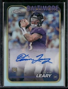 Autógrafos de novato 2024 Topps cromados #RA-DLE Devin Leary Baltimore Ravens automáticos - Imagen 1 de 2