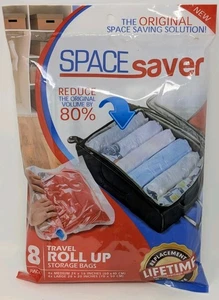 Platzsparende Premium Reise Roll-Up Aufbewahrungstaschen Doppelreißverschluss 8er Pack Neu - Bild 1 von 6